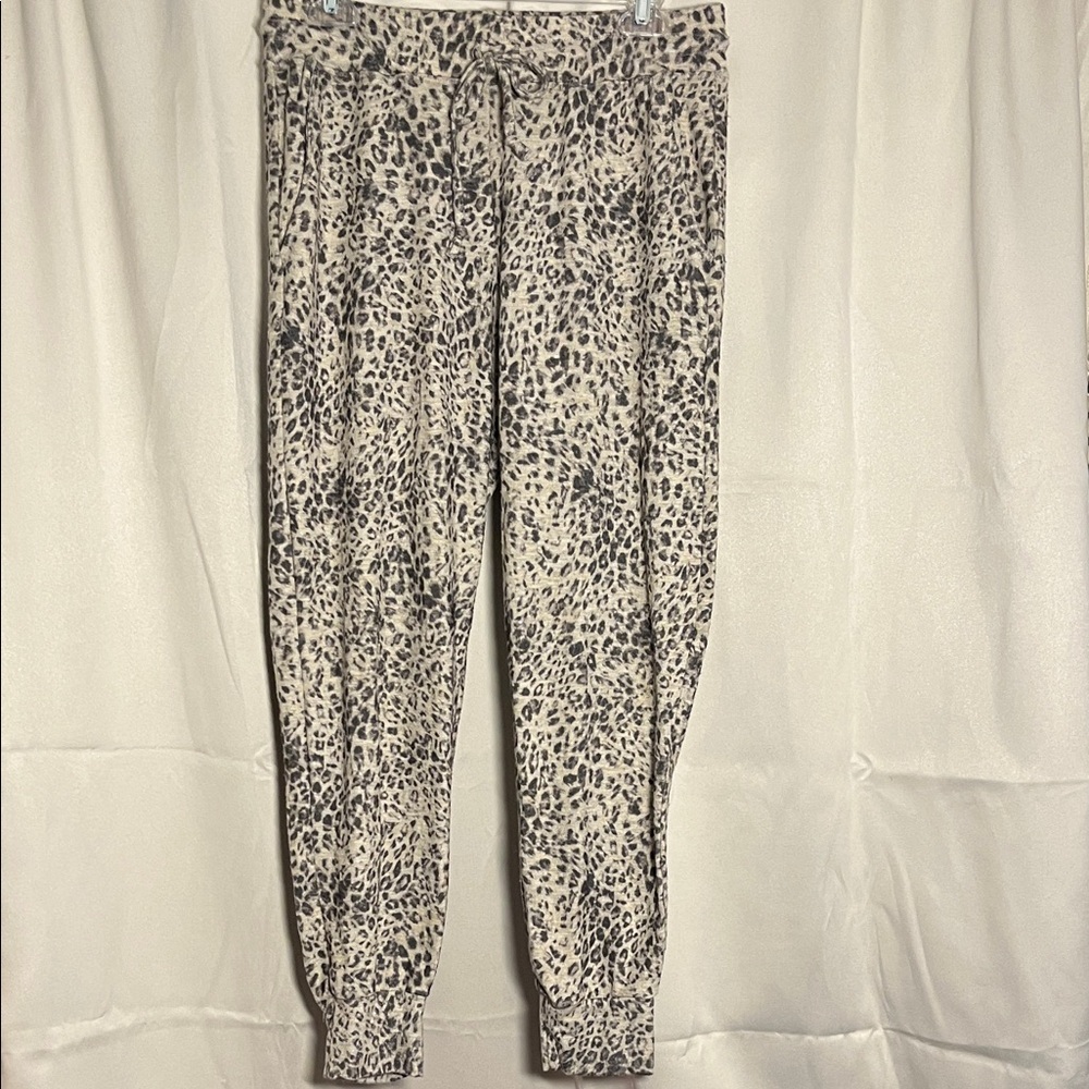 SUNDRY‎ Anthropologie Animal Print Knit Drawstring Jogger Pants Size 2 Medium
